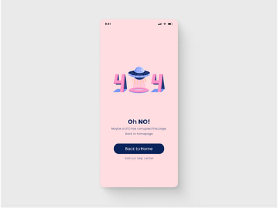 404 Page Design 404 404 design 404 page blue design figma not found not found page pink ui