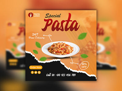 Special Pasta branding graphic design social media post special pasta mockup