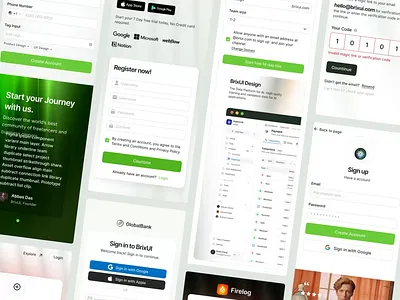 Login & Signup pages create account landing page login sign