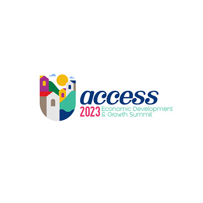 Access festival logo branding building character city design festival illustration logo mascot sea sun town ui unused village