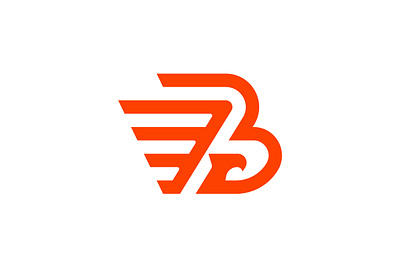 Letter B Eagle Wings Logo b branding design eagle falcon graphic design letter lettermark logo minimalist modern monogram movement simple wings