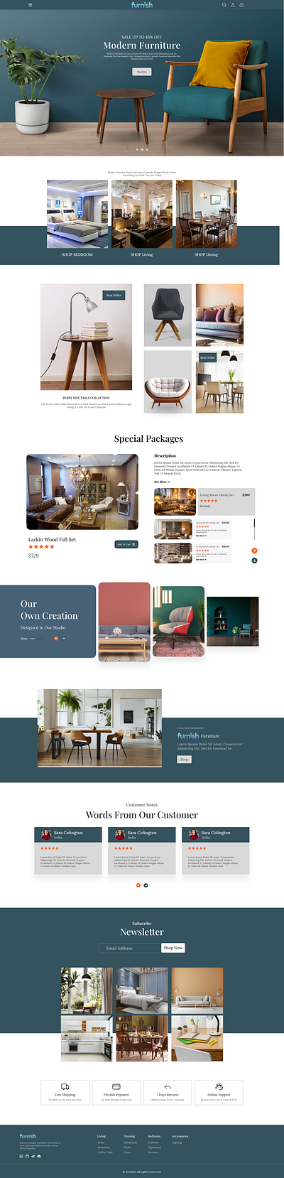 Furniture Desktop Site UI Landing Page branding desktop design desktop website e commerce figma furniture design logo ui uiux