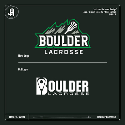 Logo Design Before & After badge before and after branding lacrosse logo logo design rebrand refresh sports update