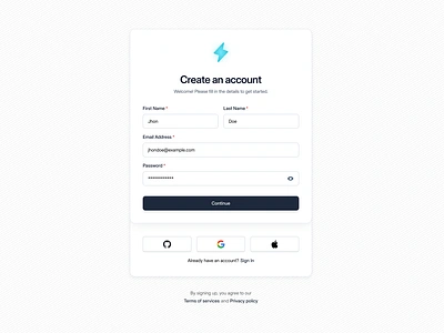 Daily UI Challenge #001: Sign Up create account daily ui form get started login onboarding register sign up