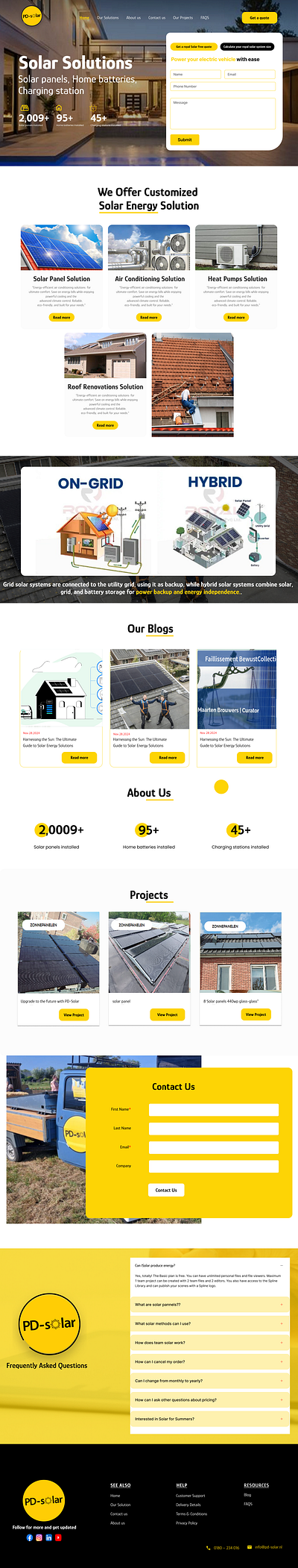 PD solar landing page figma landing page ui ux