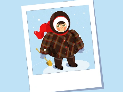 Winter baby child children design girl illustration kid snow vector