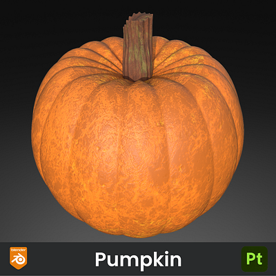 Pumpkin 3d blender fruit game art halloween prop substance painter