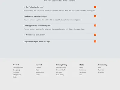 Faq & Footer design faq footer gray landing page ui ui design web