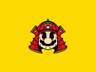 Samurai Mario character design graphic design illustration mario mascot nintendo samurai sticker vector