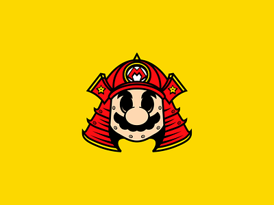 Samurai Mario character design graphic design illustration mario mascot nintendo samurai sticker vector