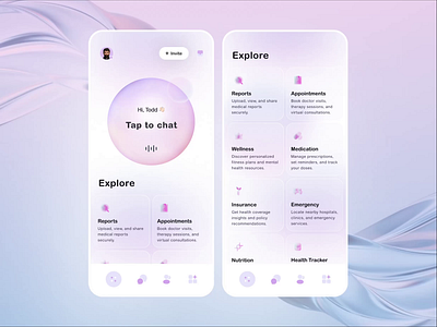 Healthtech AI saas application akshay hooda animation branding dribbble fintech following for you page futuristic healthcare healthtech john doe light theme liked shot motion graphics pastels popular qclay saas samruddhi hardas ui