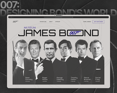 The James Bond Museum Website Redesign 007 agent daniel craig film james bond landing page design modern design movie museum redesign skyfall tickets ui ux web design website design