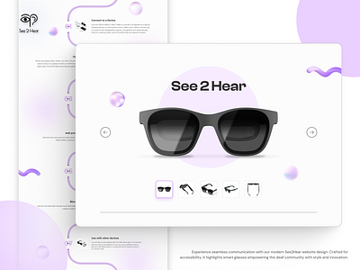 Empowering Accessibility: See2Hear Website Design accessibilitymatters creativewebdesign deafcommunity dribbble inclusivedesign smartglasses uxdesign webdesign