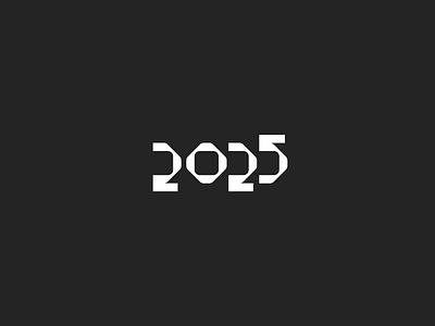 2025 2025 3d branding crypto design future geometrical identity illustration logo minimal new numbers resolution simple typography year