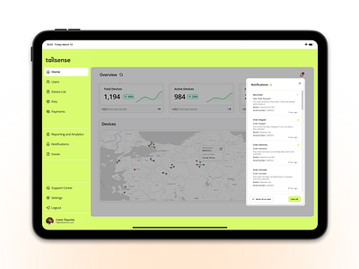 Tailsense - Dashboard Notification crm crm dashboard dashboard notification notifications saas dashboard saas notifications sales dashboard ui ui design ux web dashboard web design