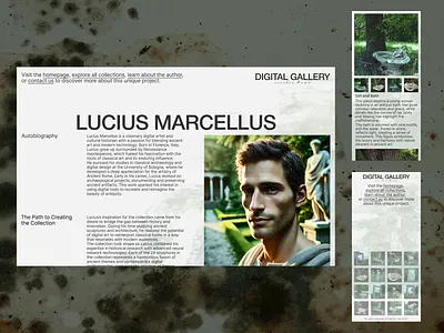 Concept Digital gallery,about the author, mobile version animation chatgpt design logo midjourney mobile version typography ui ux web white