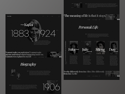 Kafka Typography Website Concept kafka typography website