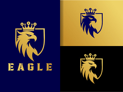 Eagle Logo agency alcon logo america black eagle company eagle eagle shield logo flight fly flying freedom graphic design hawk logo outdoor ui ux vector wing wing logo wings