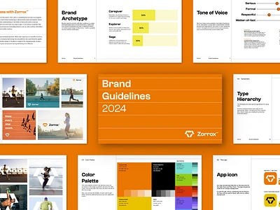 Zorrox Brand Guidelines Template adobe illustrator adobe indesign app brand brand design brand designer brand guidelines brand guidelines template brand identity brandbook brandbook template branding fit app logo design logo designer logotype template zorrox