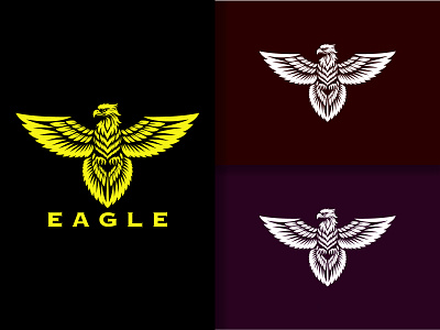 Eagle Logo agency alcon logo america bird black eagle company eagle flight fly flying freedom graphic design hawk logo outdoor ui ux vector wing wing logo wings