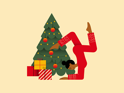 A Christmas Yoga Journey character character illustration christmas illustration cutie graphic design illustration illustrator magic vector vector illustration yoga illustration