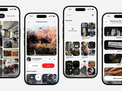 Pinterest — Redesigned App Concept app app ui concept design interface mobile ui pinterest ui ui design user experience user interface ux ux design