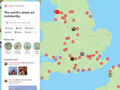 Interactive Map Homepage map street art ui web