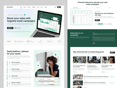 Zapmail - marketing website webflow campaign create email dashboar email features frame work framer home pages integrations landing pages launch marketing pages posts pricing review saas shopify web design webflow website