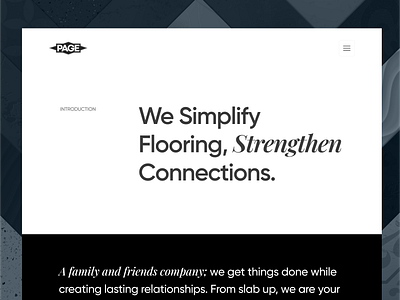 PAGE FLOORING - Landing Page UI UX Design about me about page about us page about us section construction website contact us estate agency website features section design flooring website interior design ios app landing page landing page design minimal design mobile app real estate website ui uiux design ux website design