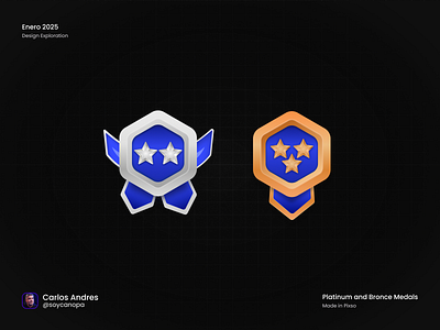 Platinum and Bronze Medals card design figma game illustration medals pixso ui uidesign visual design