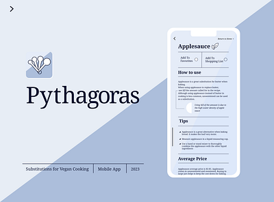 Pythagoras App advertising app design branding cooking social media ui uiux design ux design vegan wireframe