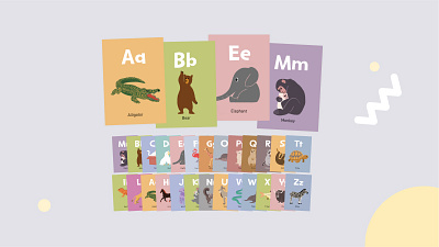 26 printable ABC flashcards with animals for children animal animalillustration branding carddesign education educationaldesign educationalillutration flashcard graphic design illustration kids posterdesign print printdesign stationary