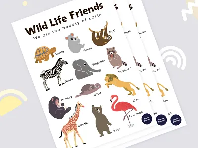 Wild Life Friends Posters animal animalillustration animation branding children education educationaldesign educationillustration graphic design illustration kid posterdesign