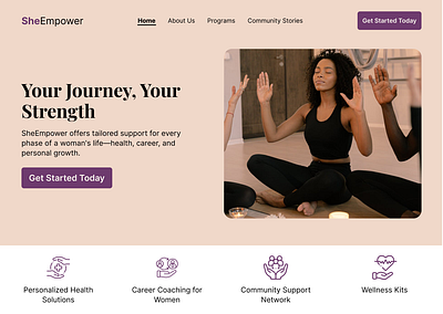 Women mental health platform landing page design design figma landing page ui ux website design