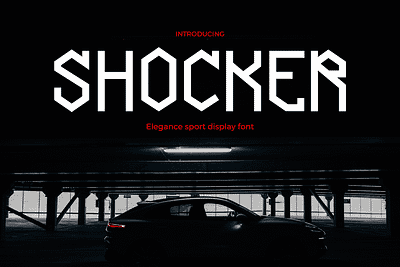 Shocker – The Futuristic Sports Font branding design display font font gaming movie poster racing sport youtube