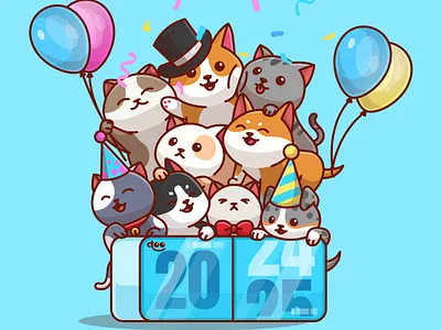 Happy New Year 2025🎉🎊🥳 2025 cartoon cute cartoon cute shiba happy new year illustration mascot new year shiba shiba cartoon