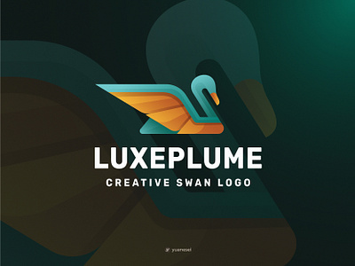 LUXEPLUME Creative Swan Logo Design animal beauty bird brand branding colorful gradient graphic design illustration logo design logo designer mark modern swan swan logo vector