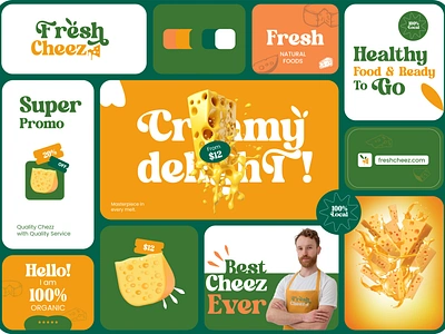 Fresh Cheez | Organic Food Branding Design bento design brand identity branding cheez logo food fresh logo graphic design healthy food logo design logotype milk monogram natural food natural logo organic organic firm organic logo typography visual branding yummy