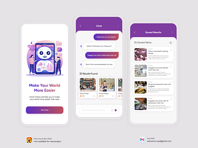 AI Chat Bot Mobile App aamamun ai ai app design ai chat bot design fresh design graphic design mobile app mobile app design mobile app ui mobile ui ui design uiuxdesign ux design