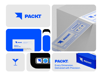 PACKT® : Precision in Every Dimension - Brand Language animation blue branding branding agency container design graphic design logistic logo logo design logogram logotype motion graphics vector