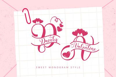 Dainty Valentine beautiful branding design font font design graphic design handwritten illustration invitations logo monogram ui wedding