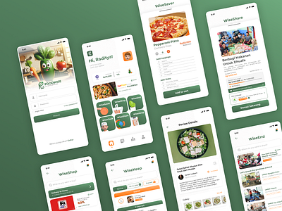 Food Wise: Your All-in-One Smart Food Management Solution branding design mobile ui