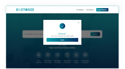 Doctorize Website design designthinking doctor loginscreen optscreen patient resetpassword signupscreen uidesign ux websitedesign