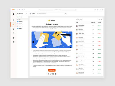 Openhub - Email View Dashboard app design cold email dashboard email email campaigns email dashboard email management email management application email management tool email marketing email marketing application email marketing web app marketing marketing automation marketing tools product design saas platform ui ux designer web application