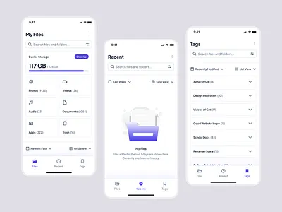 File Manager App - UI Exploration app design file manager minimalist mobile mobile design project ui ux