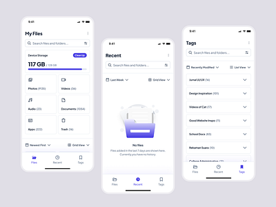 File Manager App - UI Exploration app design file manager minimalist mobile mobile design project ui ux