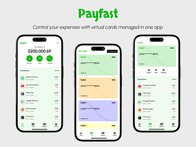 Payfast - Mobile App Design app design fintech app fintech mobile app mobile app mobile application ui design