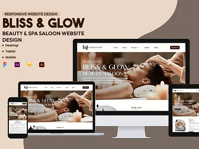 Beauty & Spa Saloon Responsive Website Design beauty beauty saloon bliss glow design glow massage parlour responsive responsive design responsive web responsive web design responsive website responsive website design saloon spa spa saloon ui webste design waxing web design website