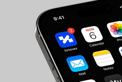Innovex iPhone app icon branding design interaction interface ios logo ui ux visual identity