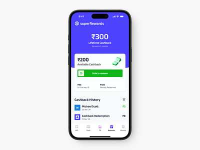 Super.money Rewards Page Revamp || Fintech app app design branding button dailychallenge dailyui dailyuichallenge design flat design gradient illustration productdesign typography ui uichallenge ux